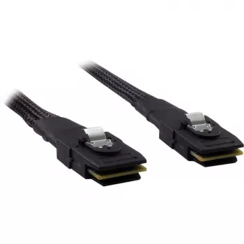 Inter-Tech - iekšējais SAS kabelis - Serial ATA 150/300/600 - 36 PIN 4iMini MultiLane uz 36 PIN 4iMini MultiLane - 50 cm - ar fiksatoru - melns