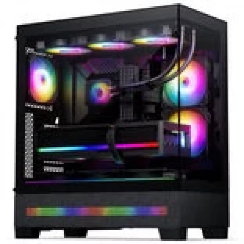 PHANTEKS XT View Matrix PC korpuss, Midi-Tower, E-ATX, rūdīts stikls, Matrix LED - melns (PH-XT523VM1_DBK01)