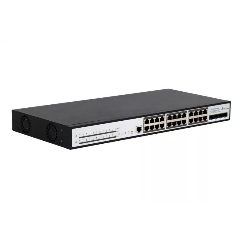Pārvaldāms komutators Extralink Chiron Pro 24x RJ45 1000Mb/s PoE 4x SFP+ L3 370W