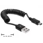 USB kabelis DeLOCK USB 2.0 0.6m USB A Mini-USB A Melns