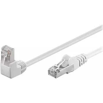 Wentronic Goobay CAT 5e komutācijas kabelis 1x 90° leņķa, F/UTP, balts, 10 m - CCA vara maisījums, 1x RJ45 spraudnis 90° (8P8C) (94183)