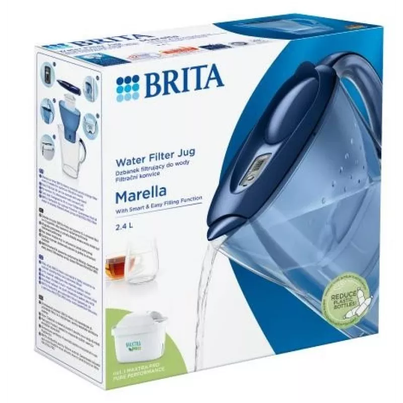 Ūdens filtra krūze BRITA Marella Maxtra Pro 2,4 L, maināma Maxtra Pro kasetne, zila