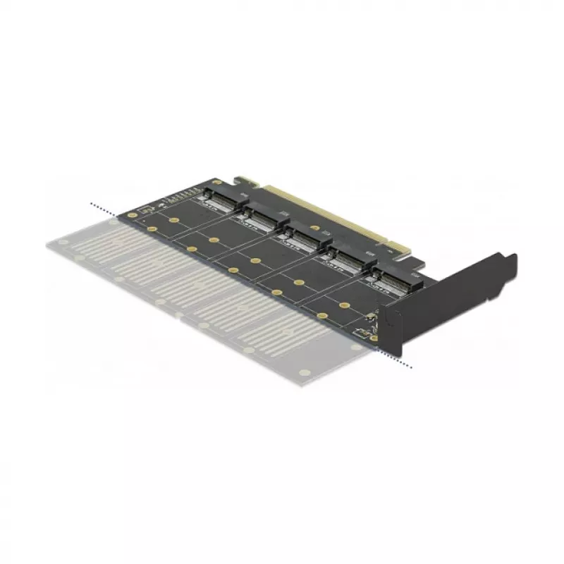 DeLOCK PCI Express x16 karte ar 5 iekšējiem M.2 Key B / SATA slotiem
