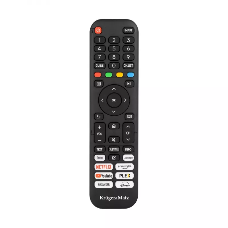 TV Krüger&Matz KM0232-V3 32 collu (81.3 cm) HD viedtelevizors, DLED, 1366×768, Wi‑Fi, 16 W, melna