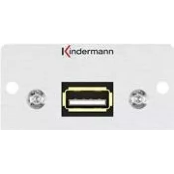 Kindermann Konnect 50 alu - Modulares Faceplate-Snap-In - USB 2.0 Type A