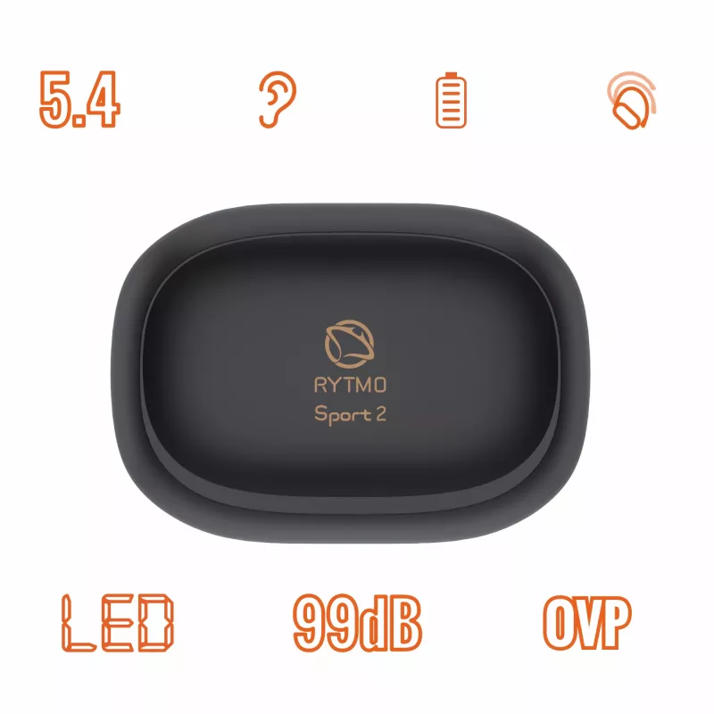 Bezvadu sporta austiņas MANTA Rytmo Sport 2 MATWS012BK — True Wireless, ievietojamās, melnas