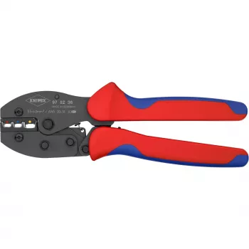 Krimperis Knipex PreciForce modelis 975236 SB — izolēti rokturi melnā, zilā un sarkanā krāsā