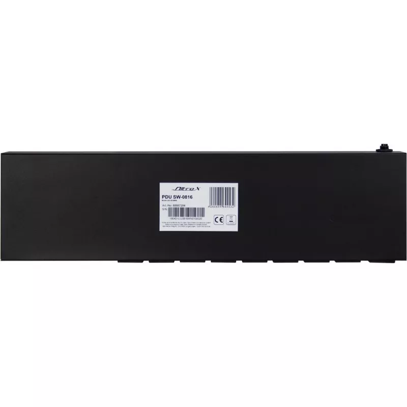 Inter-Tech SW-0816 strāvas sadales bloks (PDU) 8 maiņstrāvas ligzdas, melns