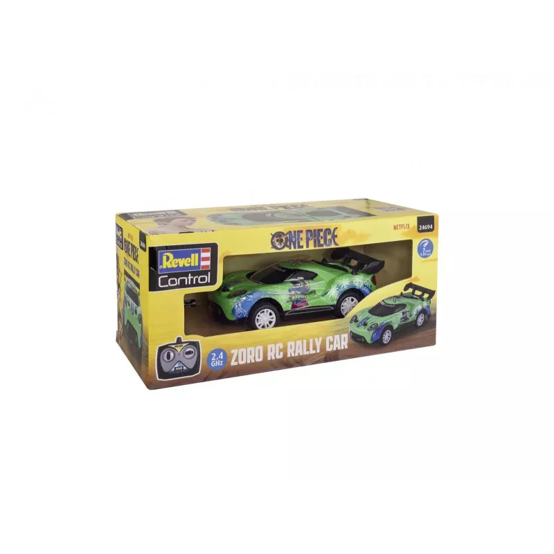 RC rallija auto REVELL One Piece Zoro — tālvadāms modelis, kolekcionējams tematisks dizains