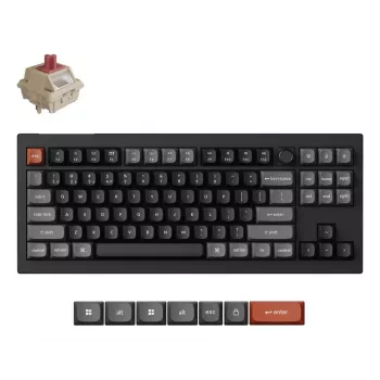 Mehāniskā tastatūra Keychron V3 Ultra 8K — QWERTY, Bluetooth un vadu, RGB, melna