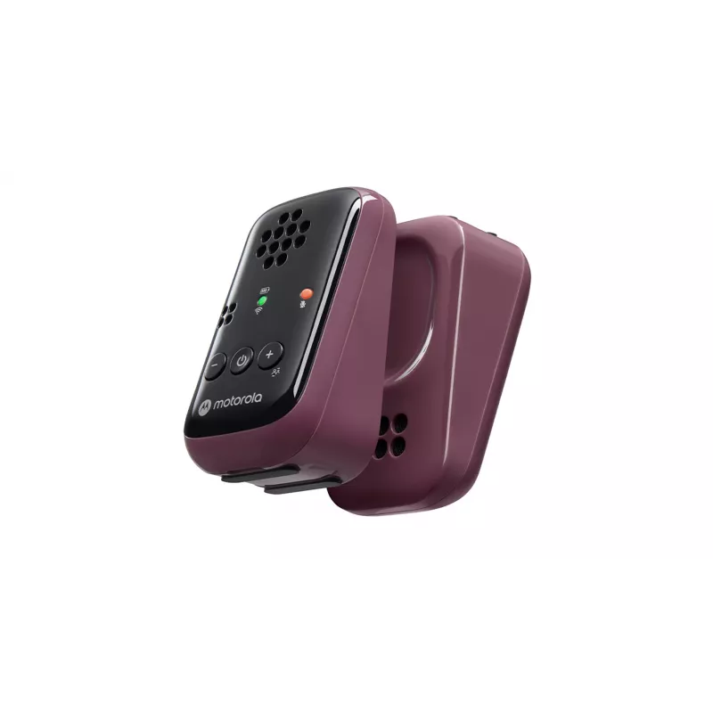 Motorola | Travel Audio Baby Monitor | PIP12 | Kristāldzidra HD skaņa; 10 stundu akumulatora darbības laiks; Pārnēsājams, magnētisks dizains, kas automātiski izslēdz ierīces | Burgundija