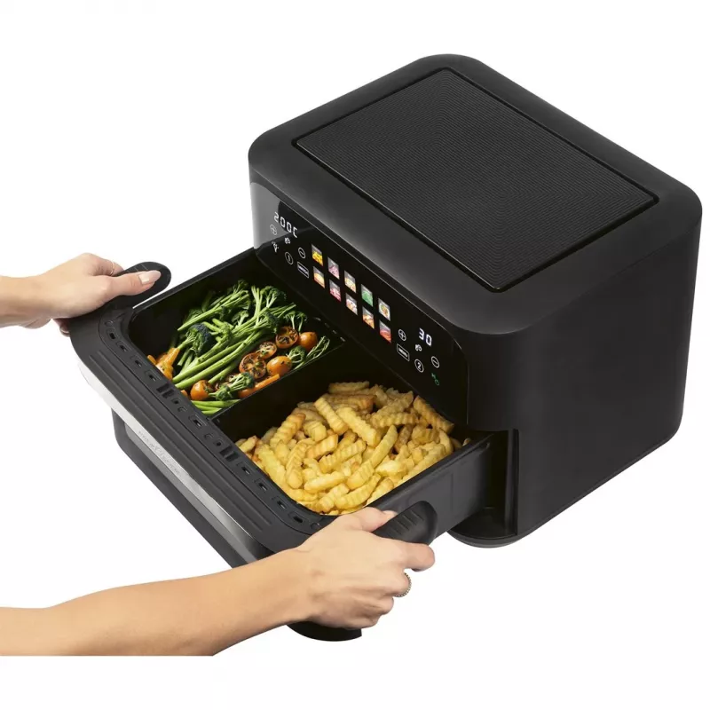 ProfiCook PC-FR 1313 H dubultā karstā gaisa friteris, 10 L, 2400 W, melns/nerūsējošais tērauds