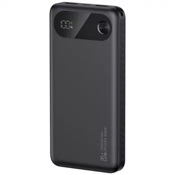 Ārējais akumulators usams PB80 PD20W 10000mAh — pārnēsājams lādētājs, melns
