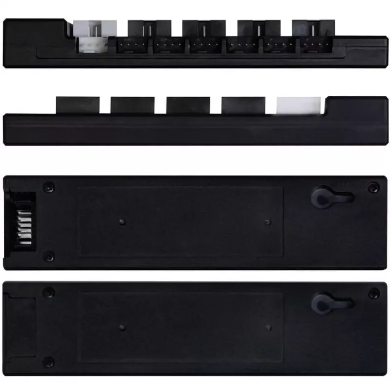 USB un PWM centrmezgls Lian Li EDGE HUB EG-HUB01B — 4× USB, 6× PWM ventilatora pieslēgvietas