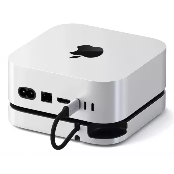 Satechi klēpjdatora dokstacija/portu replikators ST-GNMMES — vadu USB 3.2 Gen 2 Type-C centrmezgls, USB-A un SD, Sudraba