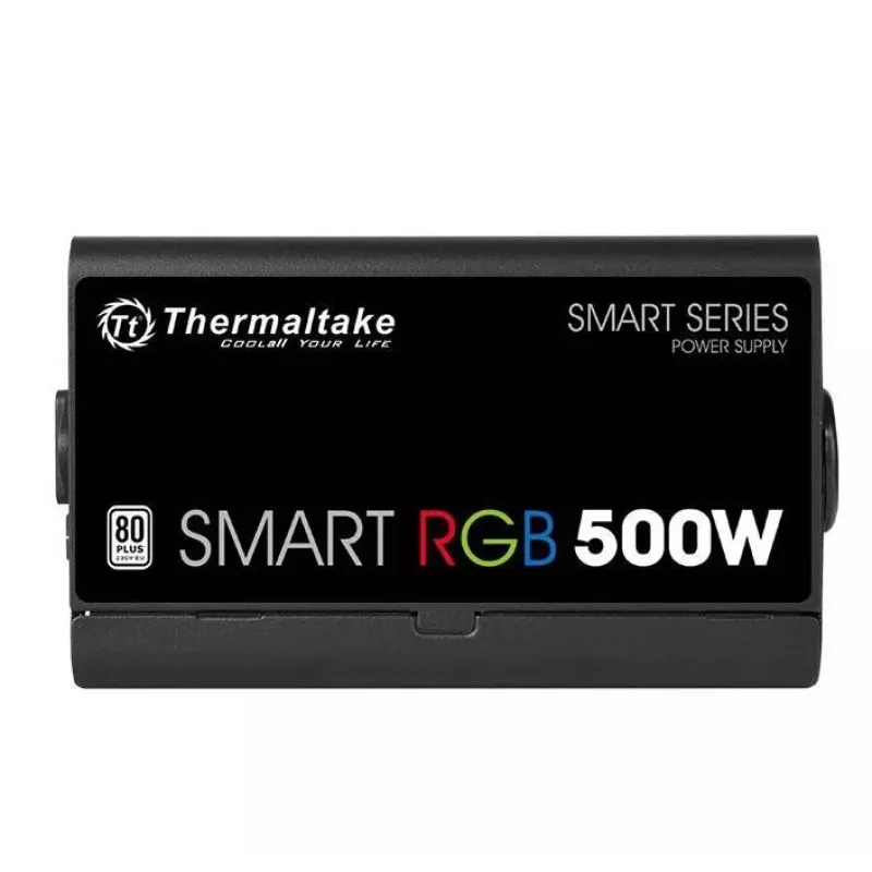 Thermaltake SMART RGB PS-SPR-0500NHSAWE-1 - Barošanas bloks (iekšējais) - ATX12V 2.3 - 80 PLUS - Maiņstrāva 230 V - 500 vati - aktīvā PFC - Melns