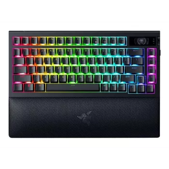 Mehāniska spēļu tastatūra Razer MelnsWidow V4 Pro 75% bezvadu, 4000 Hz aptaujas frekvence, oranža Tactile slēdži