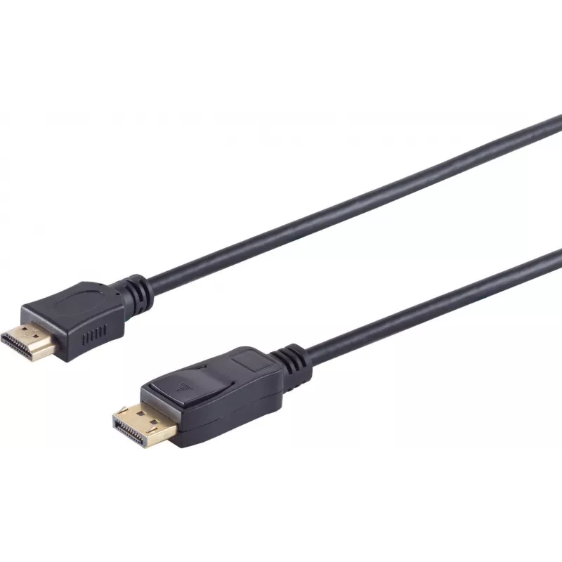 DisplayPort uz HDMI kabelis ShiverPeaks BS77495-2, 5 m, vīrietis-vīrietis, zeltīti savienotāji