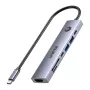 USB-C centrmezgls Unitek H1124AGY01 ar 100W PD, HDMI 2.0, 2x USB‑A, 2x USB‑C, SD/microSD lasītāju — alumīnija