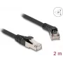 Tīkla kabelis DeLOCK RJ45 Cat.8.1 S/FTP 45° leņķveida uz taisnu 2 m melns