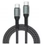 Qoltec kabelis USB 2.0 Type C uz Type C 100W Qc 3.0 Pd 1m Melns