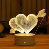 Naktslampa Extralink HOME 3D Optiskā Ilūzija 'Caurdurtas Sirdis' USB gultas lampa