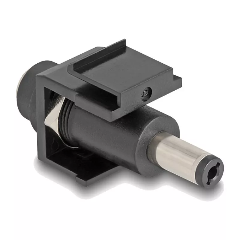 DeLOCK Keystone Module DC 5.5 x 2.5 mm female to DC 5.5 x 2.1 mm male Melns