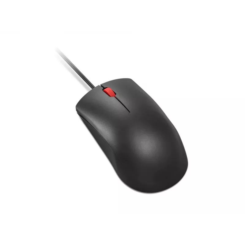 Vadu USB-A pele Lenovo 120 — melna, piemērota abām rokām, 1600 DPI, 3 pogas, 1,5 m kabelis