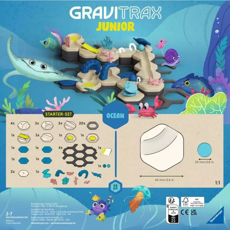 Bumbiņtrases konstruēšanas komplekts Ravensburger GraviTrax Junior Starter Set S Desert track, modelis 24585