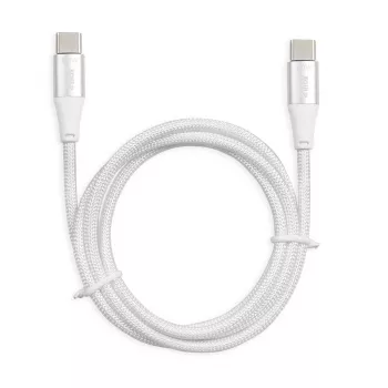 USB-C uz USB-C kabelis IBOX IKUTC2W 2 m, USB 2.0, 3 A, balts, tekstila pinums