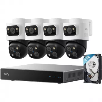 NVR drošības videoreģistrators Eufy S4 Max — 8 kanālu, 4K (3840×2160), HDD 2 TB (līdz 16 TB), melna/pelēka/balta