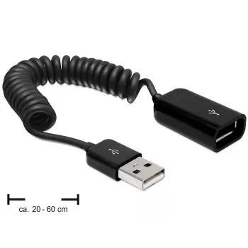 USB kabelis DeLOCK 83163 0,6 m USB 2.0 A uz A, melns