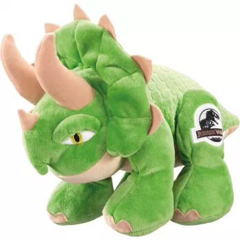 Jurassic World, Triceratops, Plīša rotaļlieta Zaļa/bēša, 25 cm