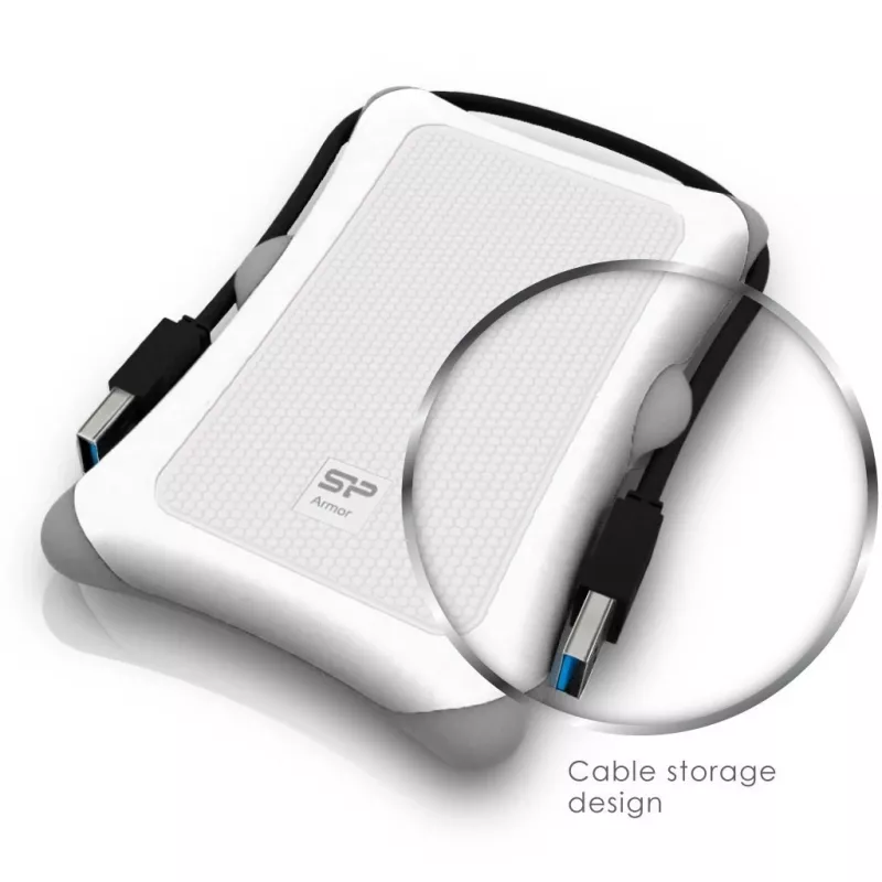 Ārējais HDD Silicon Power Armor A30 1TB USB 3.2 Gen 1, 2,5 collu HDD, balts, USB Type-A
