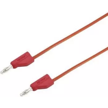VOLTCRAFT Testa vads [4 mm kontaktdakša - 4 mm kontaktdakša] 5 m Sarkans MSB-300 (MSB-300-5-Red)