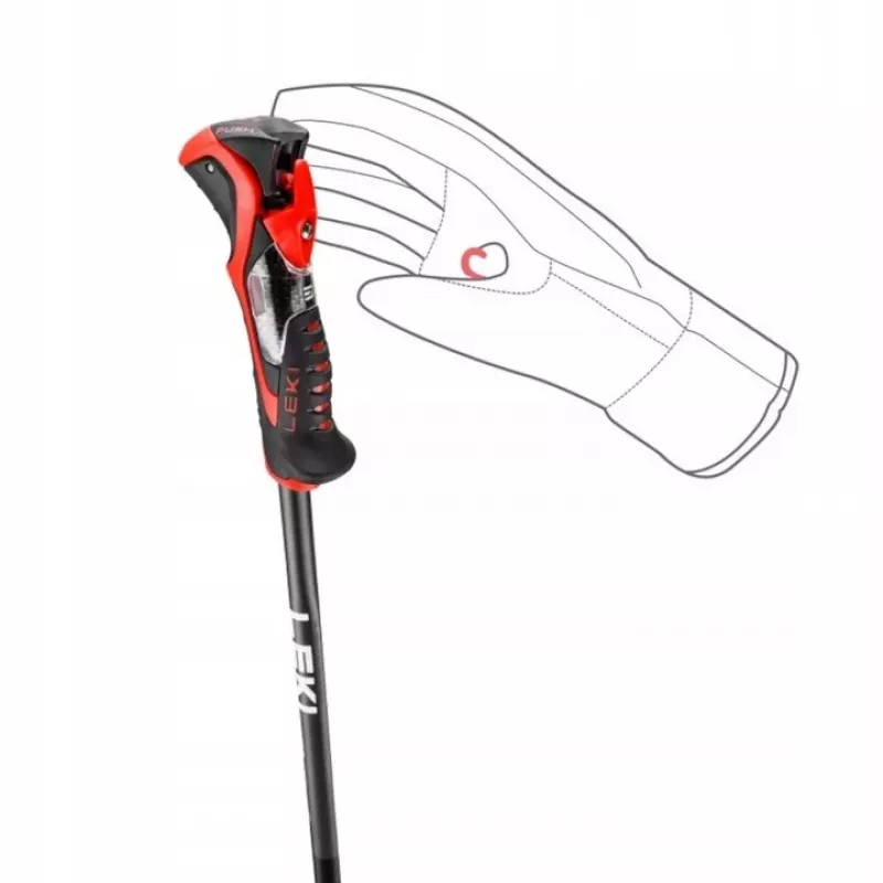 Slēpošanas nūjas Leki 3D AIRFOIL melns/sarkans 120 cm