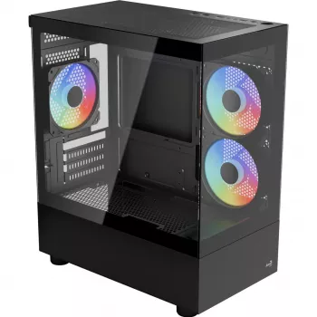 Mikro/Mini-ITX datora korpuss AEROCOOL Geh Viewport Mini-G-BK-v4 ARGB melns