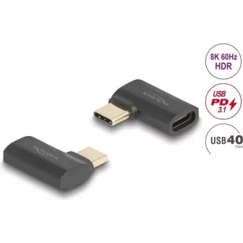 USB adapteris DELOCK 60245 40 Gbps USB Type-C PD 3.1 240 W leņķa