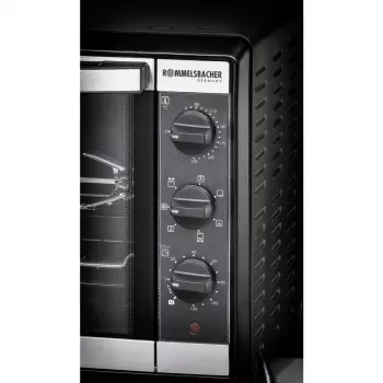 Rommelsbacher BG 1550 elektriskā krāsns, melna, 30 L, 80–230 °C, 7 režīmi, rotējošais iesms, 120 min taimeris