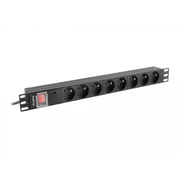 Jaudas sadales bloks Lanberg PDU-08E-0200-BK