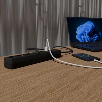 Gembird SPG5-U2-5-02 Strāvas sadalītājs ar USB lādētāju, 5 kontaktligzdas, 1,5 m, 2x USB, melns