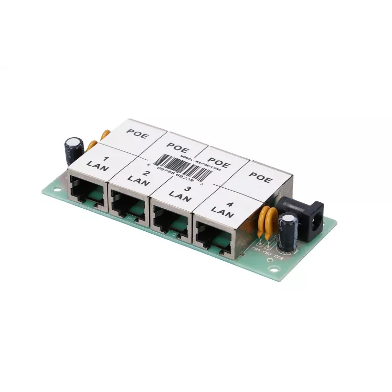 PoE injektors Extralink 4-portu 4x 100Mb/s RJ45, Fast Ethernet, 48 V, bez korpusa