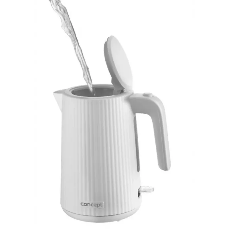 Elektriskā tējkanna Concept Solution RK2390, plastmasas korpuss, 1,7 L, balta