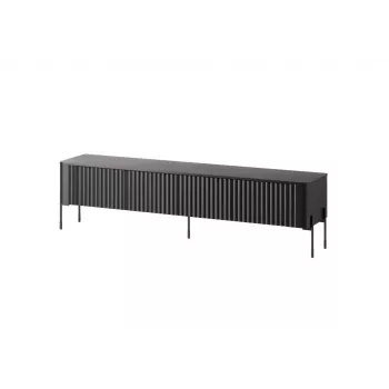 TV skapis cama meble VERA 190x40x50 cm — matēti melna virsma un rāmis