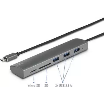 Renkforce RF-3374948 saskarnes centrmezgls USB 2.0 Type-C 5000 Mbit/s sudrabots (RF-3374948)