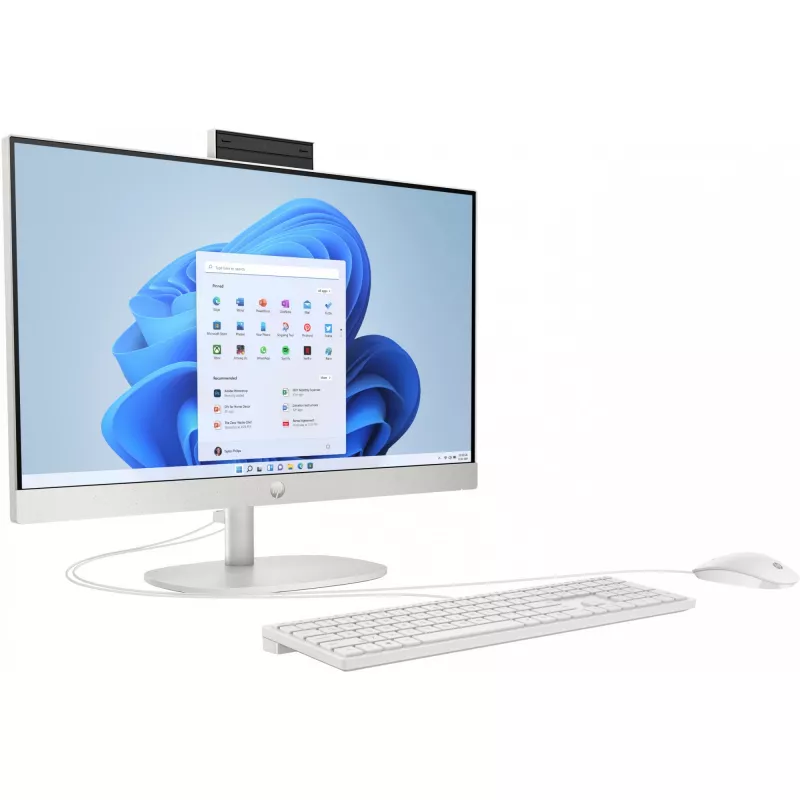 HP 24-cr0009ng AMD Ryzen™ 3 7320U 60,5 cm (23.8) 1920 x 1080 pikseļi Viss-vienā dators 8 GB LPDDR5-SDRAM 512 GB SSD Windows 11 Home Wi-Fi 6 (802.11ax) Balta (A04VWEA#ABD)