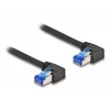 Tīkla kabelis DeLOCK RJ45 Cat.6A S/FTP Leņķveida 1m Melns