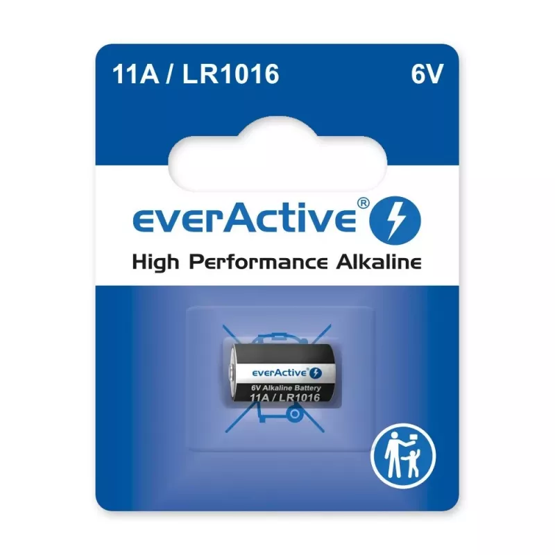 Baterija auto tālvadības pultij everActive 11A LR1016 MN11 6V sārma, poga 10.3×16 mm, 1 gab.