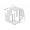 Lanberg pie sienas stiprināms instalācijas plaukts 19 inch 12U 600x600mm pelēks (stikla durvis)