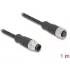 Delock M12 kabelis, A-kodēts, 8 kontaktu spraudnis uz ligzdu, PVC, 1 m (80803)